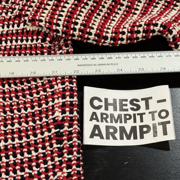 Talbots Red White Blue Button Front Cardigan Sweater Chunky Knit Womens size 1X - Picture 8 of 9